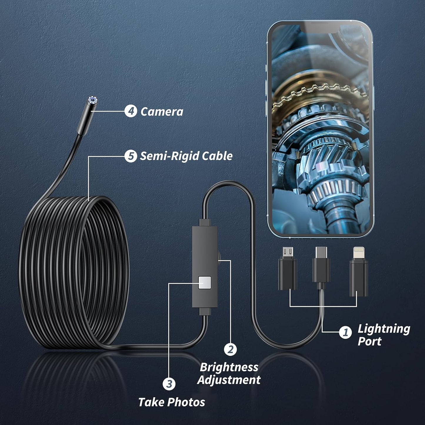 ๐ Plug-and-Play Endoscope Camera โ Compatible with Android & iPhone & ipad for Direct Connection