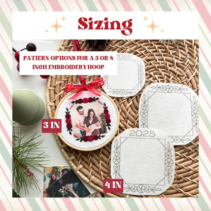🎀🎄DIY Photo Embroidery Ornament Kit 🪡 Handmade Christmas Gift & Decor