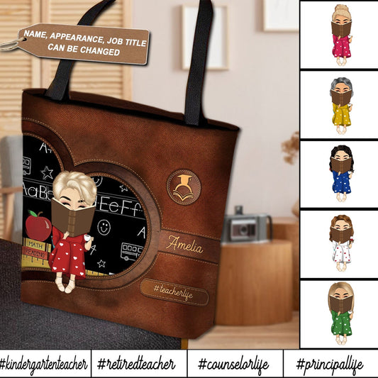 Teacher Personalized All Over Tote Bag
