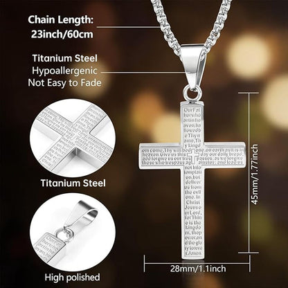 Easter’s Hot Selling & 🔥🔥Lord‘s Prayer Scibble Cross Necklace