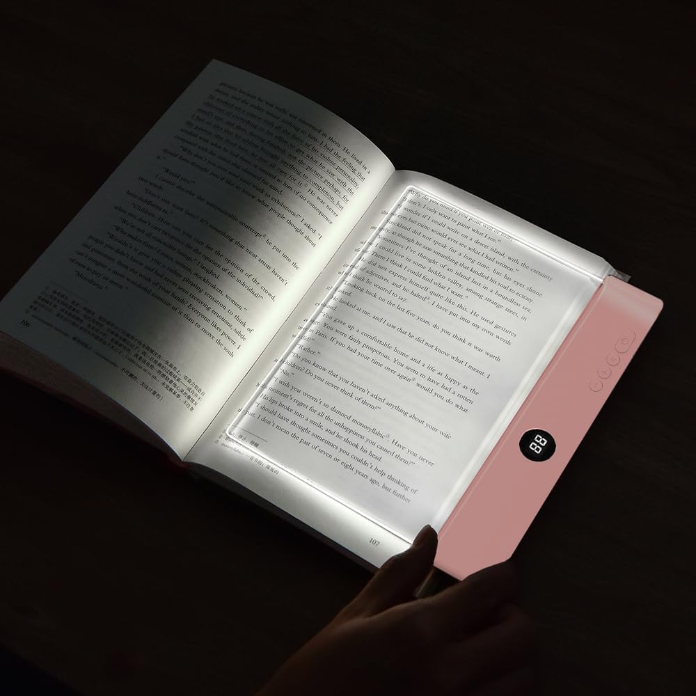 📖 Rechargeable LED Book Light – Full Page, Dimmable, 3 Colors & Timer | Perfect Gift for Readers 🌙