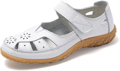 Women's hollow soft leather breathable moccasins sandals