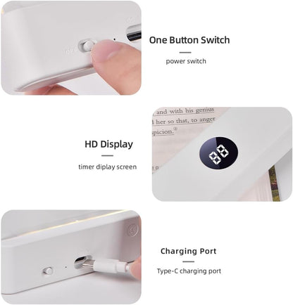 📖 Rechargeable LED Book Light – Full Page, Dimmable, 3 Colors & Timer | Perfect Gift for Readers 🌙