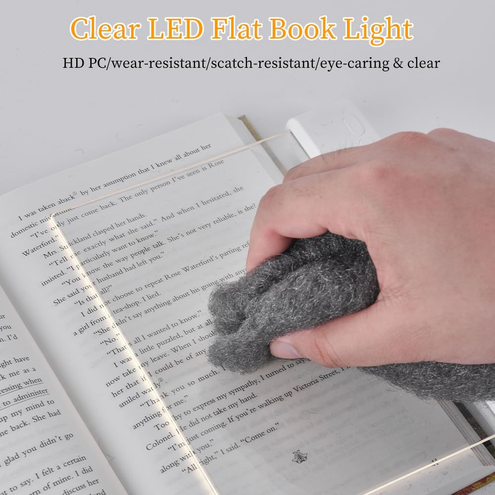 📖 Rechargeable LED Book Light – Full Page, Dimmable, 3 Colors & Timer | Perfect Gift for Readers 🌙