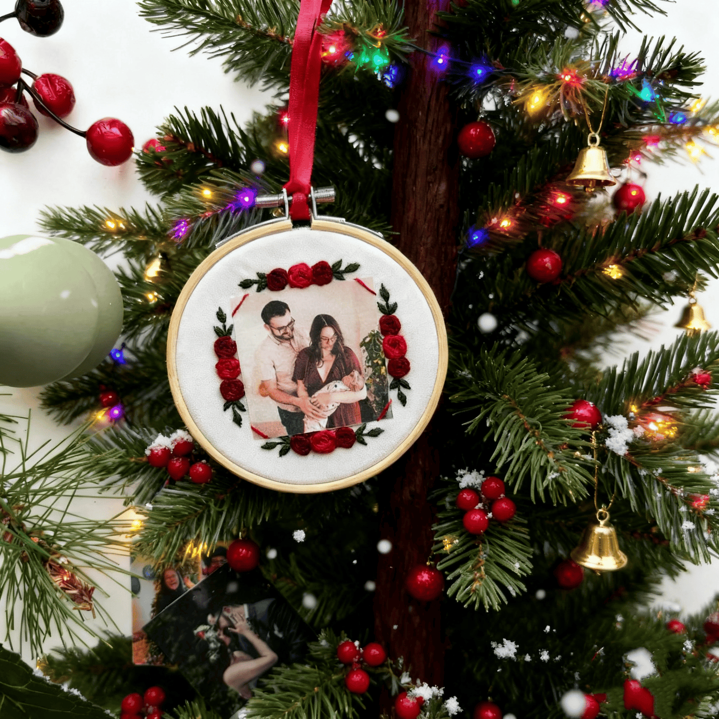 🎀🎄DIY Photo Embroidery Ornament Kit 🪡 Handmade Christmas Gift & Decor