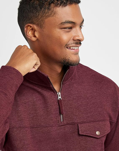 Men's Originals French Terry Hoodie, Quarter Zip Pullover, Lightweight Fleece