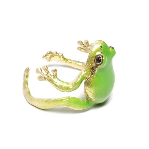👑 Royal Tree Frog Ring 🐸 | Handcrafted Nature-Inspired Statement Jewelry